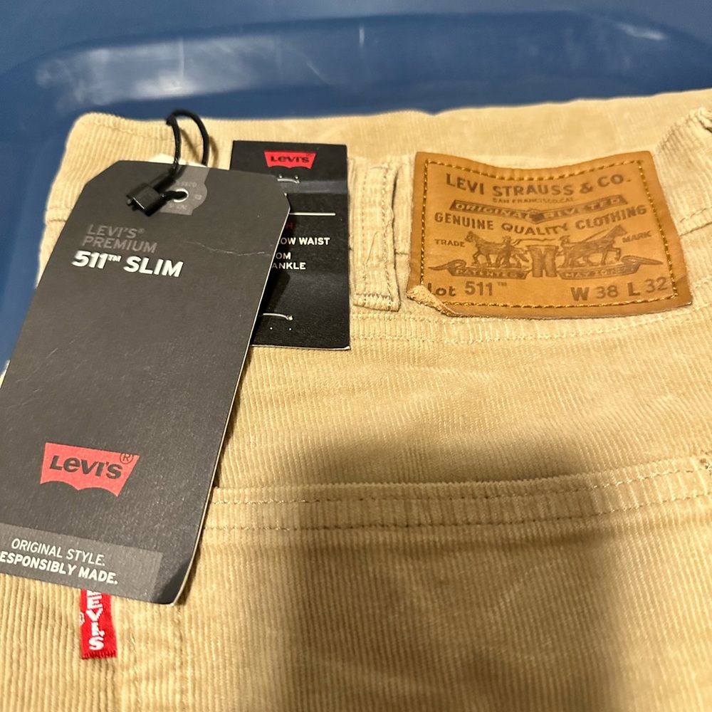 Levi’s 511 slim tan corduroy pants